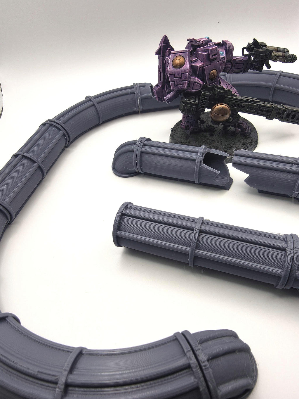 Sci-Fi Pipes Kit – 3D Printed Tabletop Terrain, 28/32mm Wargaming