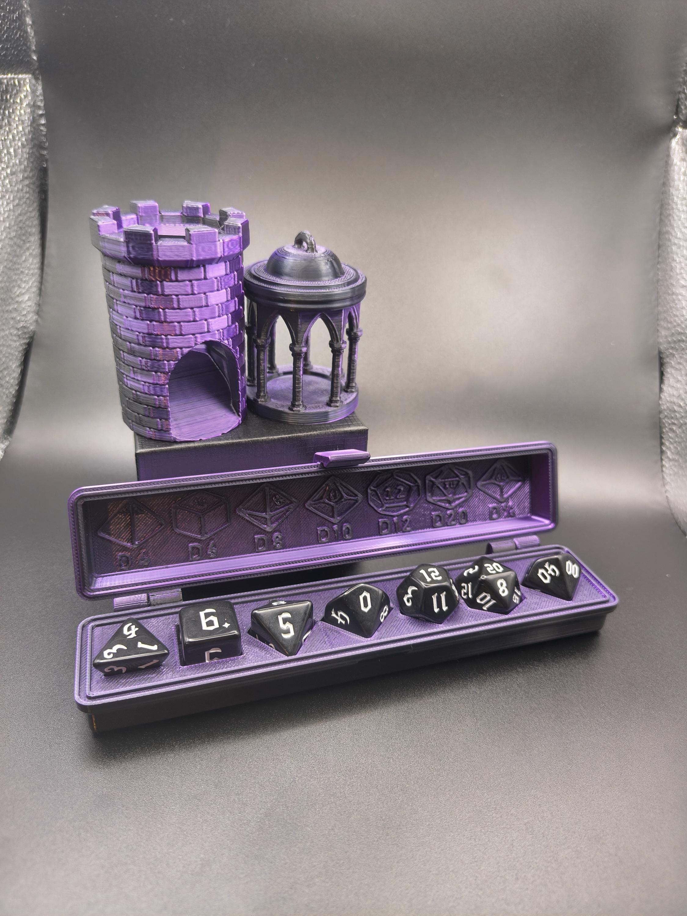 Gothic Dice Jail - Galaxy Purple | Gaming Accessory for TTRPG