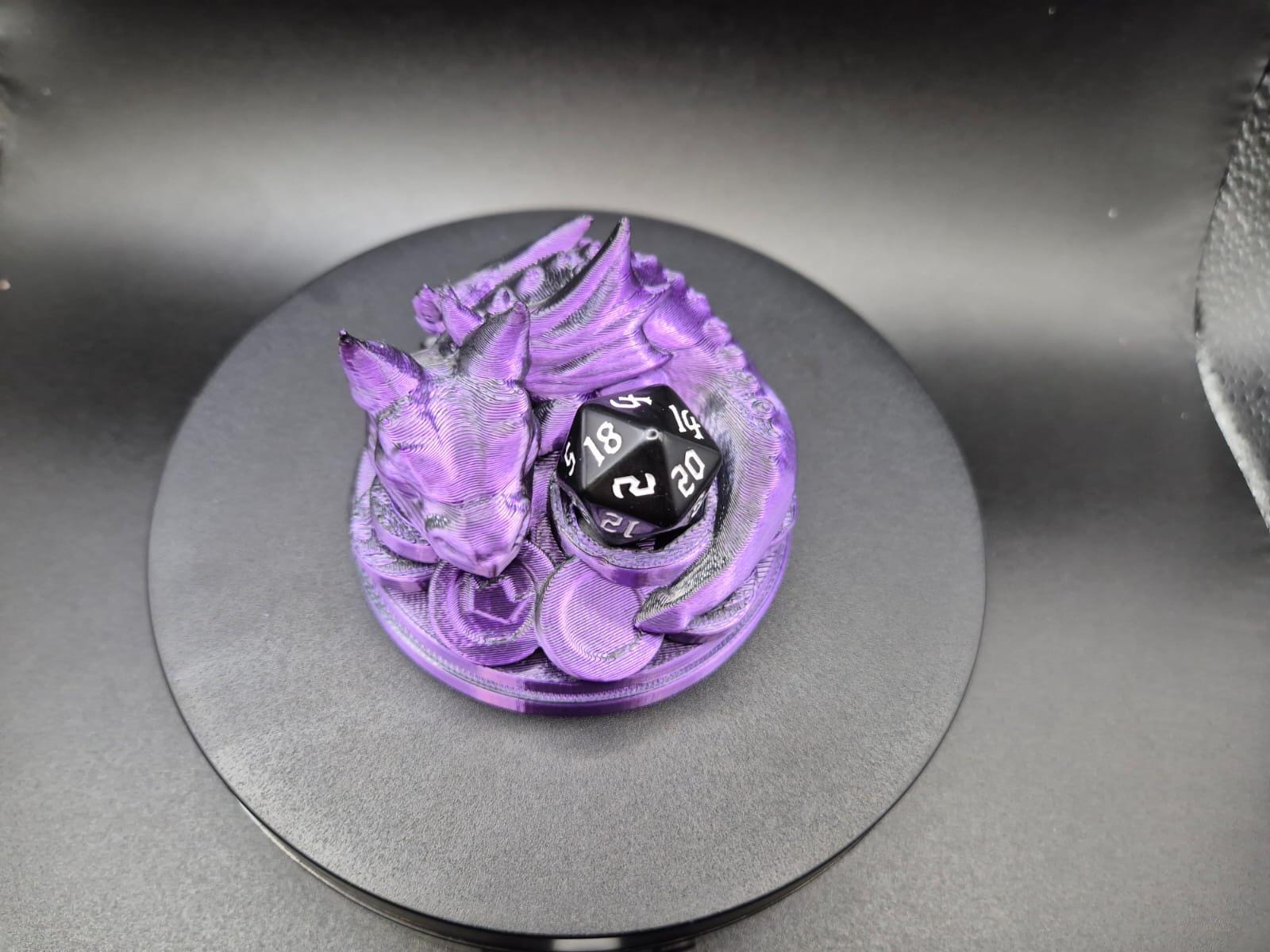 Baby Dragon Dice Guardian | DnD Accessory + Gift | Galaxy Purple