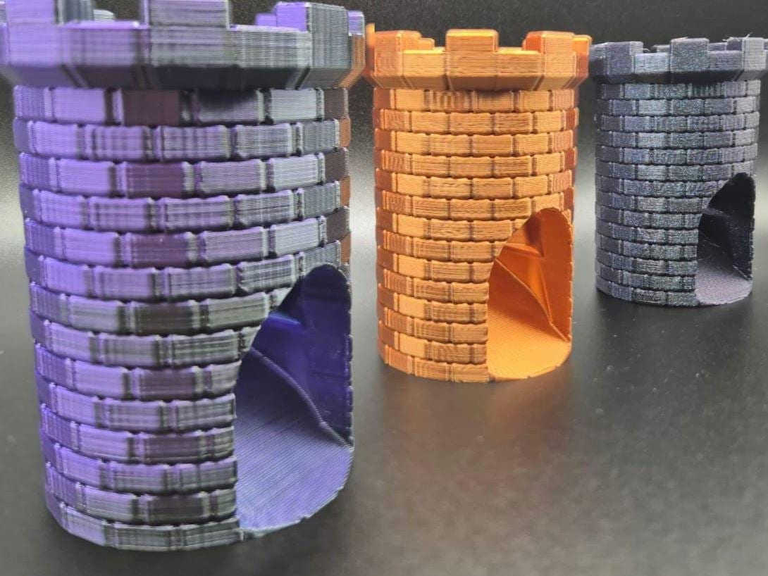 Mini Dice Tower | Pocket Dice Roller | RPG Accessories and Gifts - Shining Silver