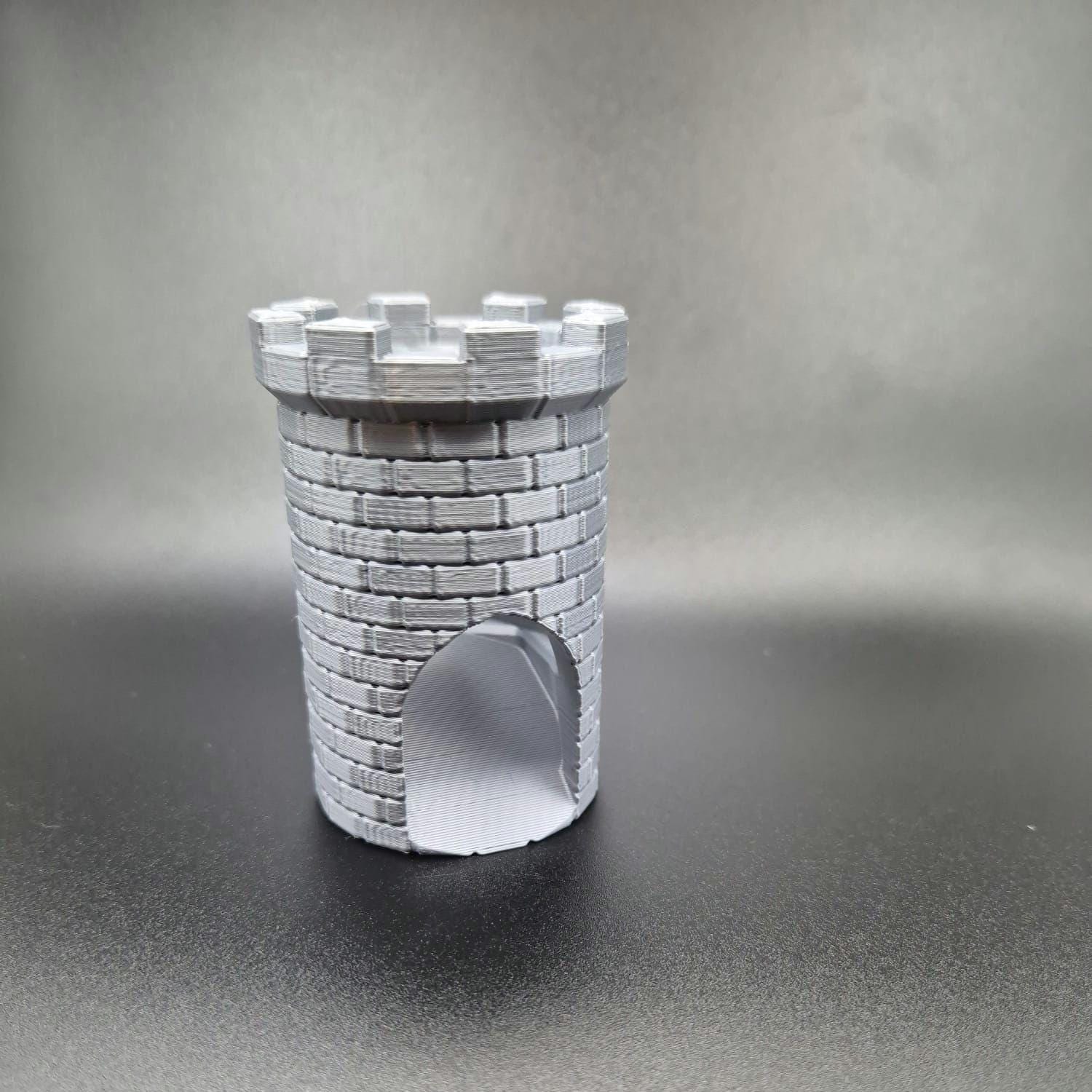 Mini Dice Tower | Pocket Dice Roller | RPG Accessories and Gifts - Shining Silver